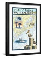 Isle of Palms, South Carolina - Nautical Chart-Lantern Press-Framed Art Print