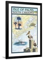 Isle of Palms, South Carolina - Nautical Chart-Lantern Press-Framed Art Print