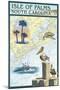 Isle of Palms, South Carolina - Nautical Chart-Lantern Press-Mounted Art Print