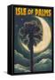 Isle of Palms, South Carolina - Palmetto Moon and Palm-Lantern Press-Framed Stretched Canvas