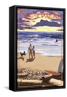 Isle of Palms, South Carolina - Sunset Beach Scene-Lantern Press-Framed Stretched Canvas