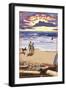 Isle of Palms, South Carolina - Sunset Beach Scene-Lantern Press-Framed Art Print