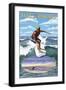 Isle of Palms, South Carolina - Surfing Scene-Lantern Press-Framed Art Print