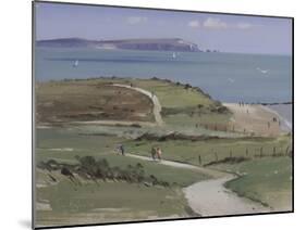 Isle of Wight and Sail Boats from Hengistbury Head, April-Tom Hughes-Mounted Giclee Print
