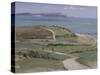 Isle of Wight and Sail Boats from Hengistbury Head, April-Tom Hughes-Stretched Canvas