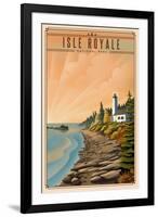 Isle Royale National Park, Michigan - Lithograph National Park Series - Lantern Press Artwork-Lantern Press-Framed Art Print