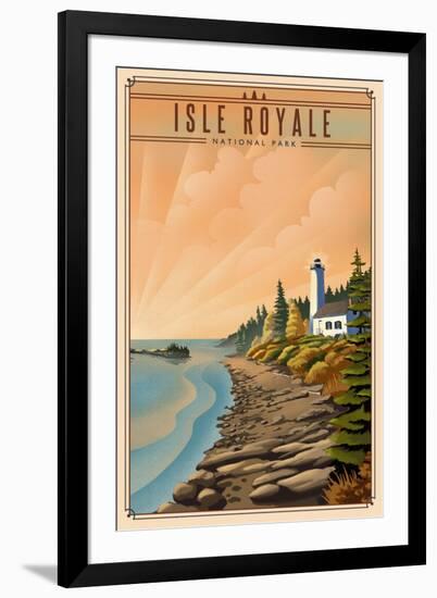 Isle Royale National Park, Michigan - Lithograph National Park Series - Lantern Press Artwork-Lantern Press-Framed Art Print