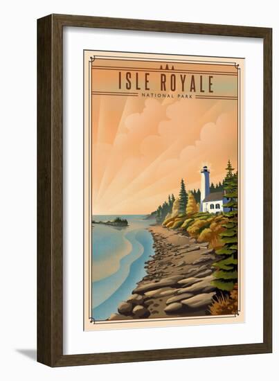 Isle Royale National Park, Michigan - Lithograph National Park Series - Lantern Press Artwork-Lantern Press-Framed Art Print