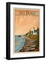 Isle Royale National Park, Michigan - Lithograph National Park Series - Lantern Press Artwork-Lantern Press-Framed Art Print
