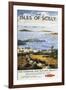 Isles of Scilly, England - Aerial Scene of Town and Dock Railway Poster-Lantern Press-Framed Art Print