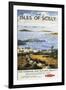 Isles of Scilly, England - Aerial Scene of Town and Dock Railway Poster-Lantern Press-Framed Art Print