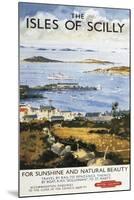 Isles of Scilly, England - Aerial Scene of Town and Dock Railway Poster-Lantern Press-Mounted Art Print
