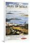 Isles of Scilly, England - Aerial Scene of Town and Dock Railway Poster-Lantern Press-Framed Art Print