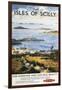 Isles of Scilly, England - Aerial Scene of Town and Dock Railway Poster-Lantern Press-Framed Art Print