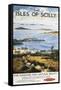 Isles of Scilly, England - Aerial Scene of Town and Dock Railway Poster-Lantern Press-Framed Stretched Canvas