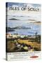 Isles of Scilly, England - Aerial Scene of Town and Dock Railway Poster-Lantern Press-Stretched Canvas