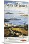 Isles of Scilly, England - Aerial Scene of Town and Dock Railway Poster-Lantern Press-Mounted Art Print