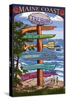 Islesboro, Maine - Sign Destinations - Version 2-Lantern Press-Stretched Canvas