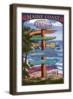 Islesboro, Maine - Sign Destinations - Version 2-Lantern Press-Framed Art Print