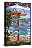 Islesboro, Maine - Sign Destinations - Version 3-Lantern Press-Stretched Canvas