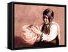 Isleta Pottery Maker-Carl And Grace Moon-Framed Stretched Canvas