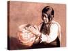 Isleta Pottery Maker-Carl And Grace Moon-Stretched Canvas