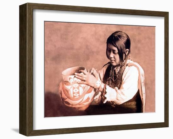 Isleta Pottery Maker-Carl And Grace Moon-Framed Photo