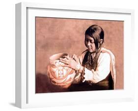 Isleta Pottery Maker-Carl And Grace Moon-Framed Photo