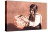 Isleta Pottery Maker-Carl And Grace Moon-Stretched Canvas