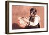 Isleta Pottery Maker-Carl And Grace Moon-Framed Art Print