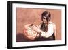 Isleta Pottery Maker-Carl And Grace Moon-Framed Art Print