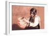 Isleta Pottery Maker-Carl And Grace Moon-Framed Art Print