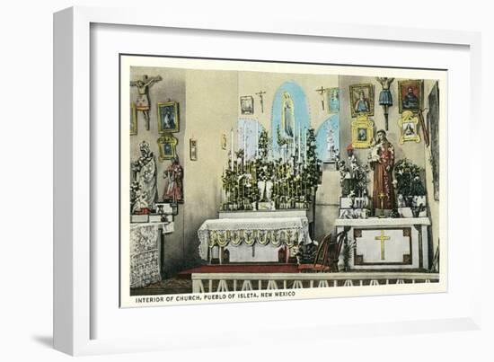 Isleta Pueblo Church-null-Framed Art Print