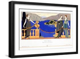 'Isola Bella', evening dresses designed by Redfern, 1914-Georges Barbier-Framed Giclee Print