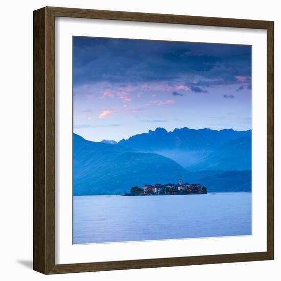 Isola Dei Pescatori (Fishermen's Islands) Illuminated at Dusk, Borromean Islands, Lake Maggiore-Doug Pearson-Framed Photographic Print