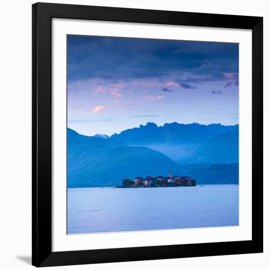 Isola Dei Pescatori (Fishermen's Islands) Illuminated at Dusk, Borromean Islands, Lake Maggiore-Doug Pearson-Framed Photographic Print