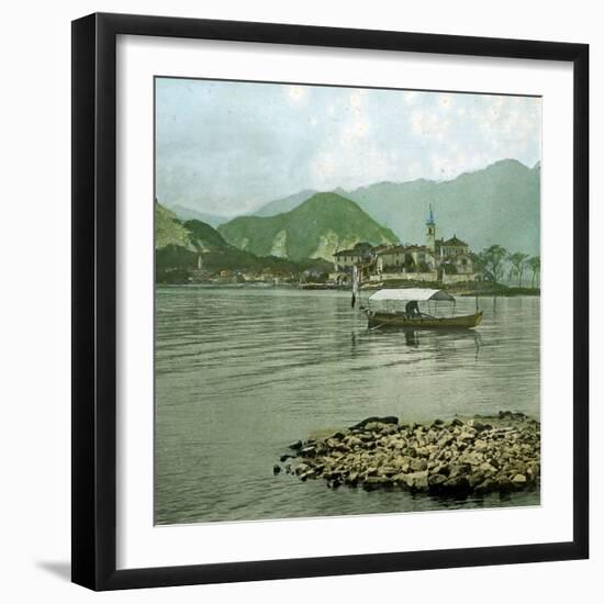 Isola Dei Pescatori - or Isola Superiore - and Baveno (Italy), the Lago Maggiore-Leon, Levy et Fils-Framed Photographic Print