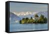 Isola Madre with Snowy Alps Behind, Lake Maggiore, Piedmont, Italy-Stefano Politi Markovina-Framed Stretched Canvas