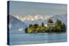 Isola Madre with Snowy Alps Behind, Lake Maggiore, Piedmont, Italy-Stefano Politi Markovina-Stretched Canvas