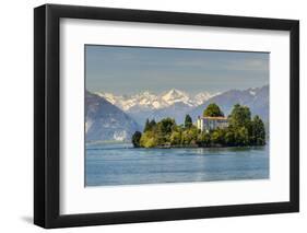 Isola Madre with Snowy Alps Behind, Lake Maggiore, Piedmont, Italy-Stefano Politi Markovina-Framed Photographic Print