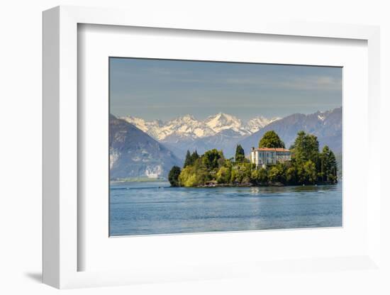 Isola Madre with Snowy Alps Behind, Lake Maggiore, Piedmont, Italy-Stefano Politi Markovina-Framed Photographic Print