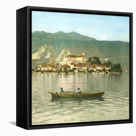 Isola San Giulio (Italy), Lake Orta-Leon, Levy et Fils-Framed Stretched Canvas