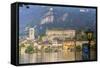 Isola San Giulio. San Giulio Island. Lake Orta. Piedmont, Italy-Tom Norring-Framed Stretched Canvas