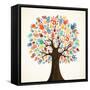 Isolated Diversity Tree Hands Illustration-Cienpies Design-Framed Stretched Canvas