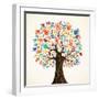 Isolated Diversity Tree Hands Illustration-Cienpies Design-Framed Art Print