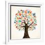 Isolated Diversity Tree Hands Illustration-Cienpies Design-Framed Art Print