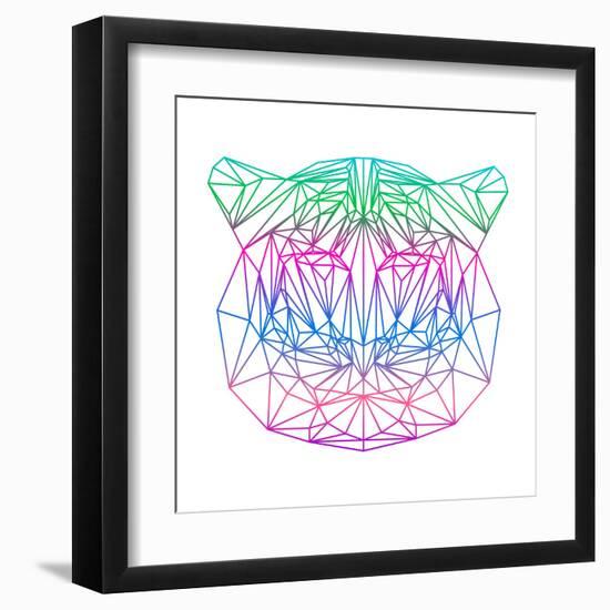 Isolated Polygonal Abstract Tiger Silhouette Drawn in One Continuous Line-vanillamilk-Framed Art Print