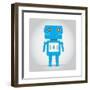 Isolated Robot Toy on White, Illustration-Lar-Framed Art Print