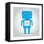 Isolated Robot Toy on White, Illustration-Lar-Framed Stretched Canvas