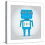 Isolated Robot Toy on White, Illustration-Lar-Stretched Canvas